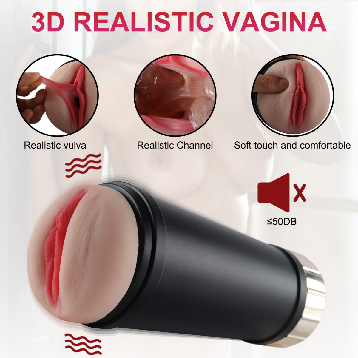Realistic Textured Pocket Vagina Pussy Man Masturbation Stroker - Image 4