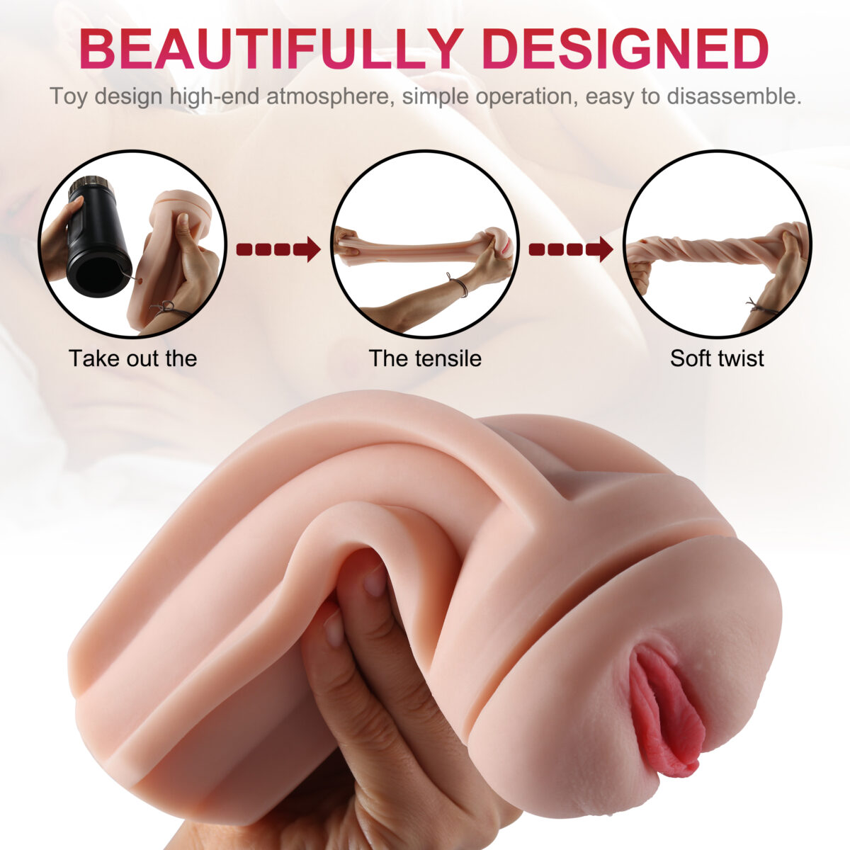 Realistic Textured Pocket Vagina Pussy Man Masturbation Stroker - Image 5